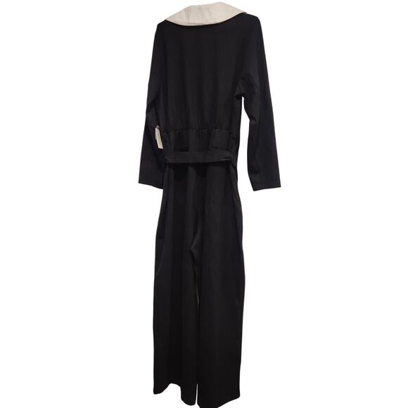 Eloquii black tuxedo knit jumpsuit size 18 - Picture 4 of 9